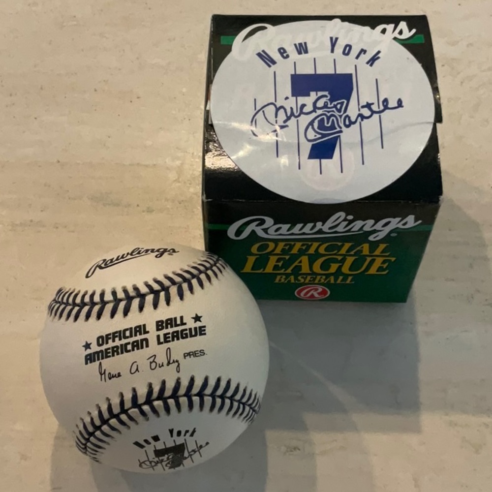 NY Yankees Baseball 1996 Mickey Mantle Rawlings New York 7 Official MLB Ball